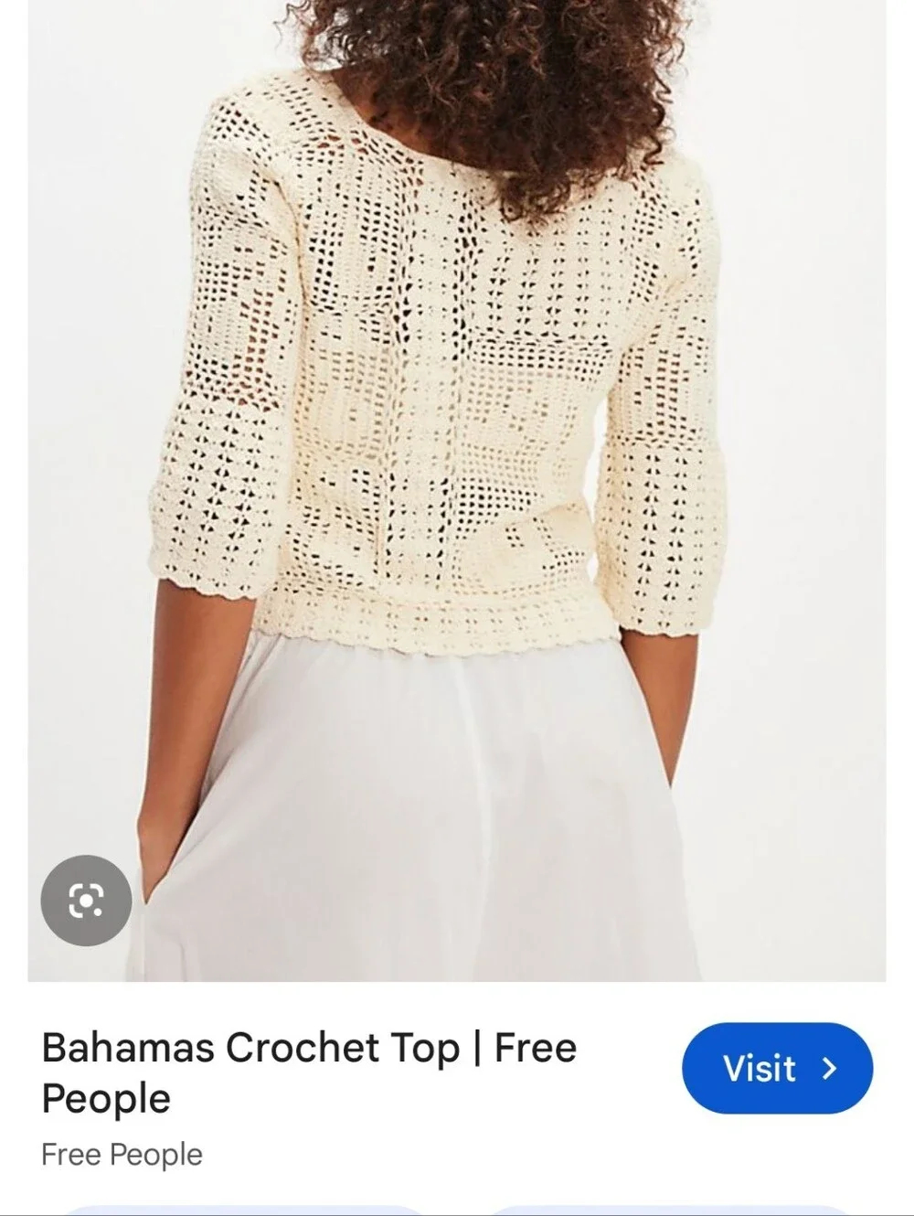 Free People Bahamas Crochet Top Sz L
